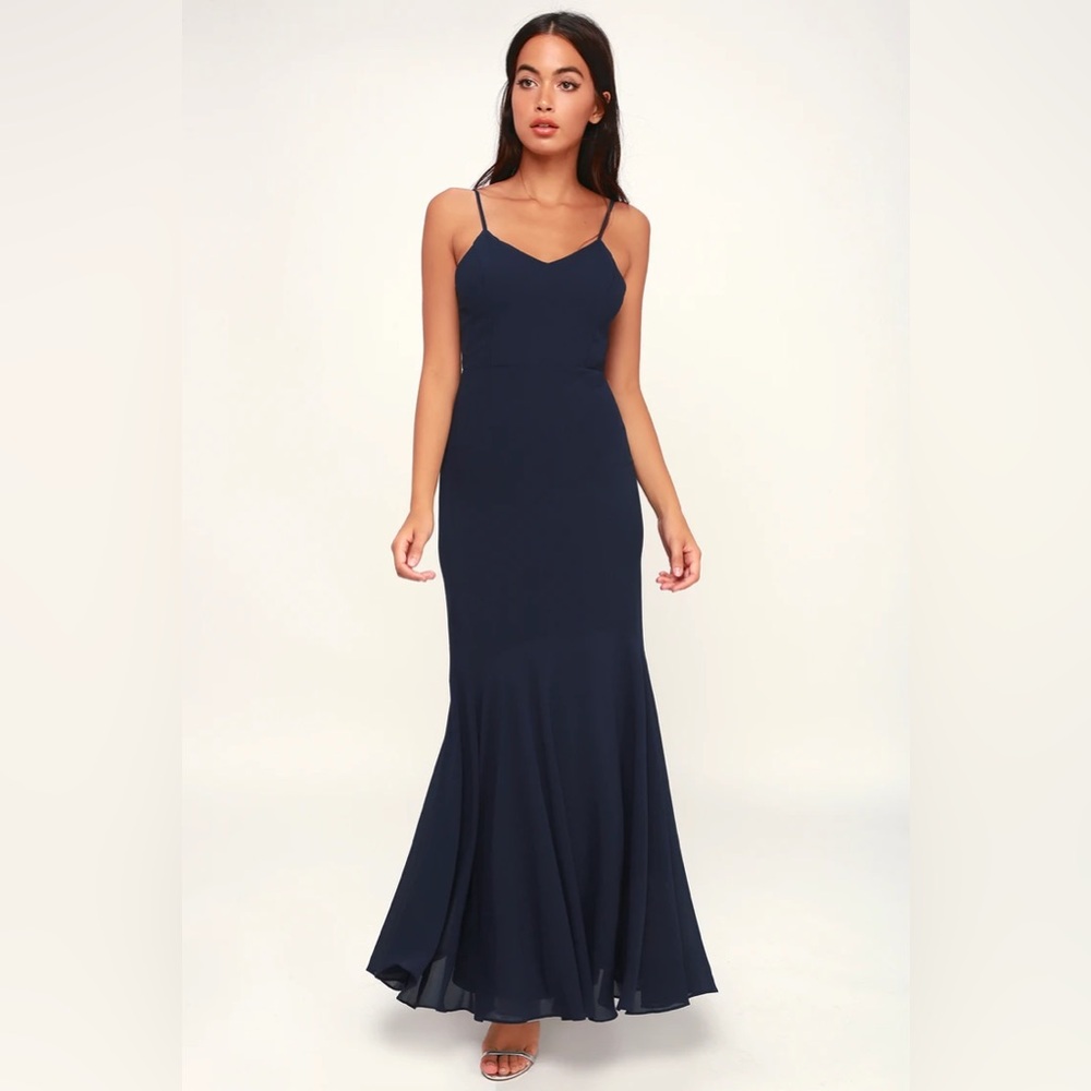 Lulus We Belong Together Navy Blue Maxi Dress